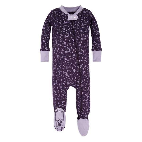 Baby Dusty Dandelion Organic Zip Up Footed Pajamas