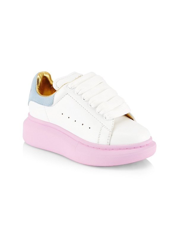 Little Girl's & Girl's Colorblock Leather Oversize Sneakers