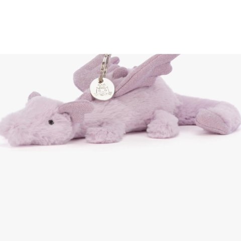 Amazon Jellycat Lavender Dragon Clip-On Keychain Bag Charm