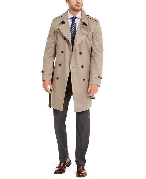 Men's Classic-Fit Lowry Double-Breasted Raincoat