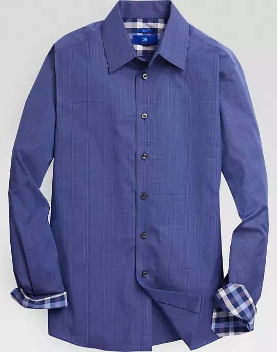 Egara Blue Plaid Sport Shirt - Men's Shirts | Men's Wearhouse