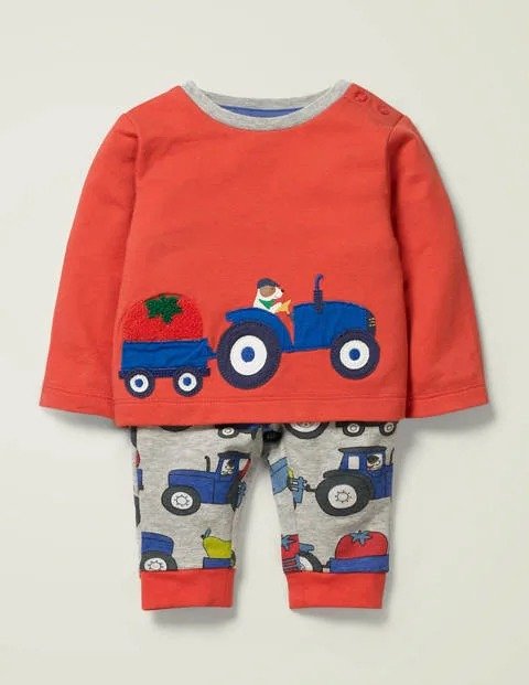 Applique Jersey Play Set - Grey Marl Farmer Sprout | Boden US
