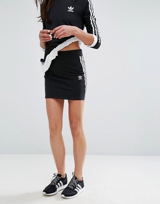 adidas Originals Black Three Stripe Skirt at asos.com