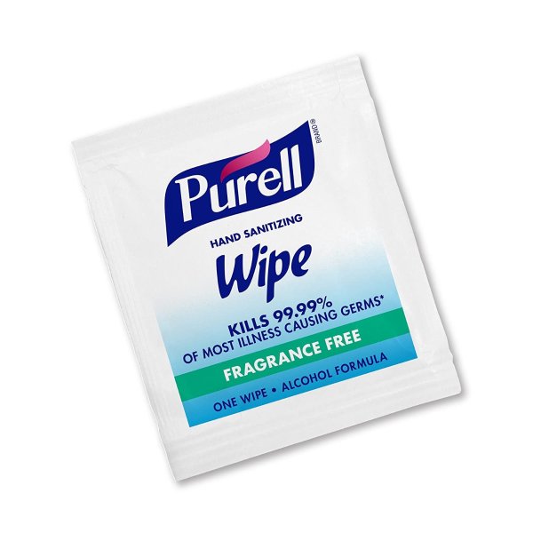 PURELL Hand Sanitizing Wipes, Alcohol Formula, Fragrance Free, 300 Count Individually Wrapped Hand Wipes