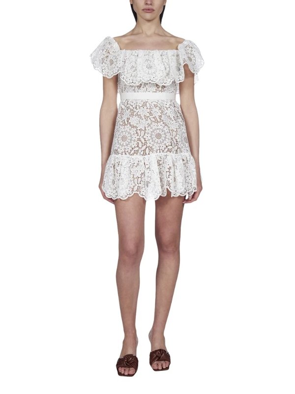 Lace Embroidered Off-Shoulder Mini Dress