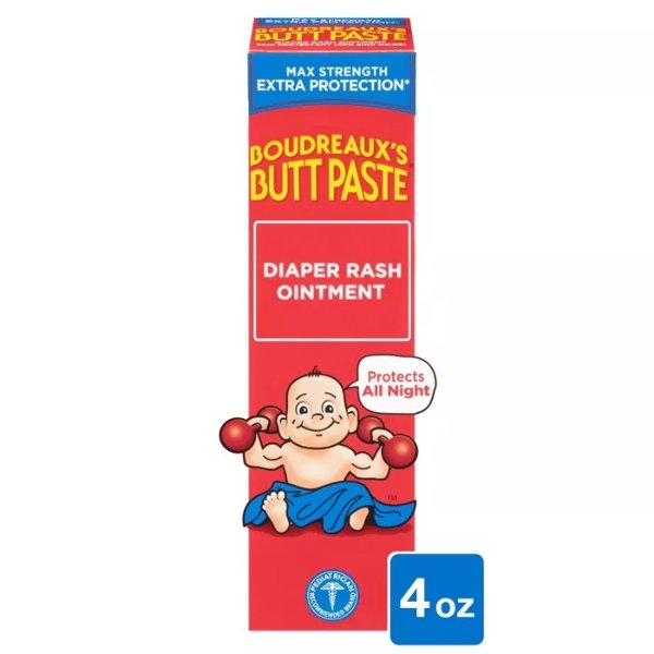 Boudreaux&#39;s Butt Paste Maximum Strength Diaper Rash Ointment - 4oz