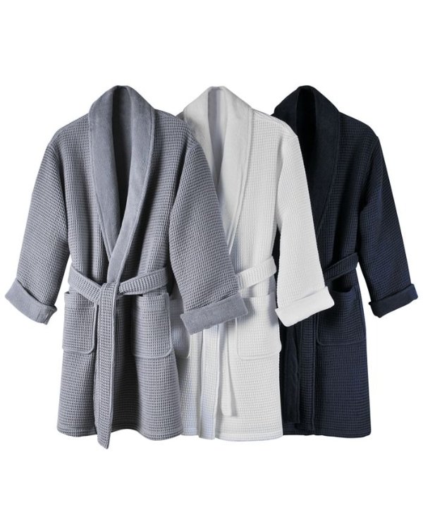 Cotton Waffle Textured Bath Robes, Created for Macy's Cotton Waffle Textured Bath Robe, Created for Macy's Cotton Boxed Waffle Textured Bath Robe, Created for Macy's