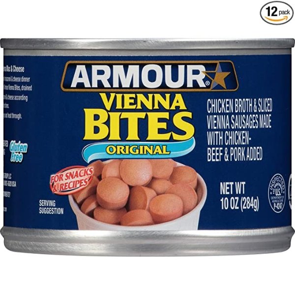 Armour Star Vienna Sausage Bites, 10 oz. (Pack of 12)