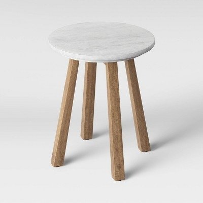 Norwich Marble Top Accent Table with Wood Base White - Threshold&#8482;