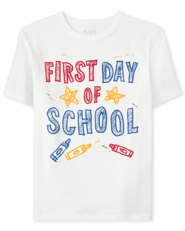 Boys Short Sleeve 'First Day Of School' Graphic Tee