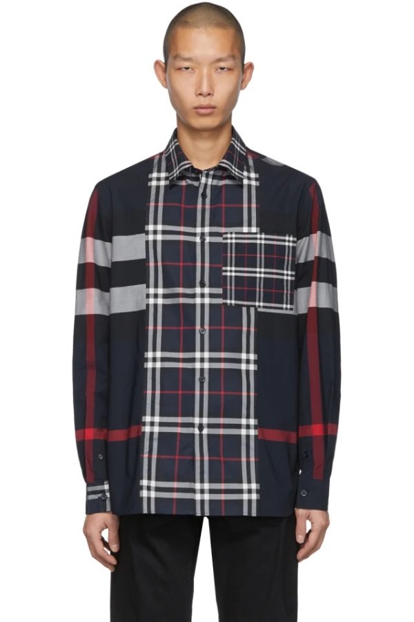 Navy Check Tisdale 衬衣