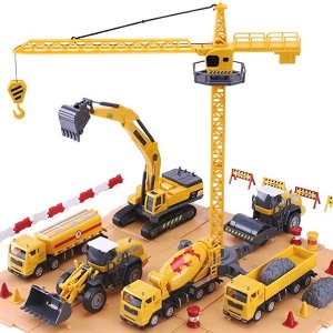 iPlay, iLearn Construction Site Vehicles Toy Set
