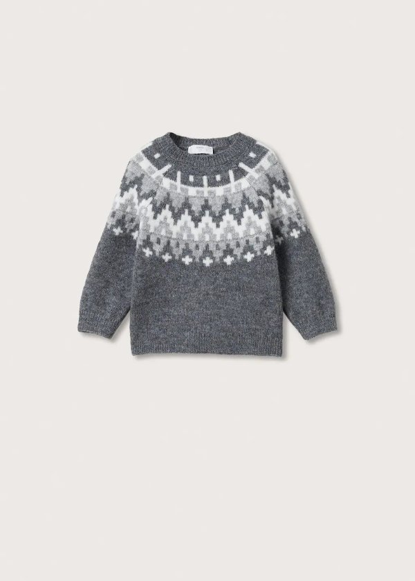 Jacquard knitted sweater - Girls | Mango Kids USA