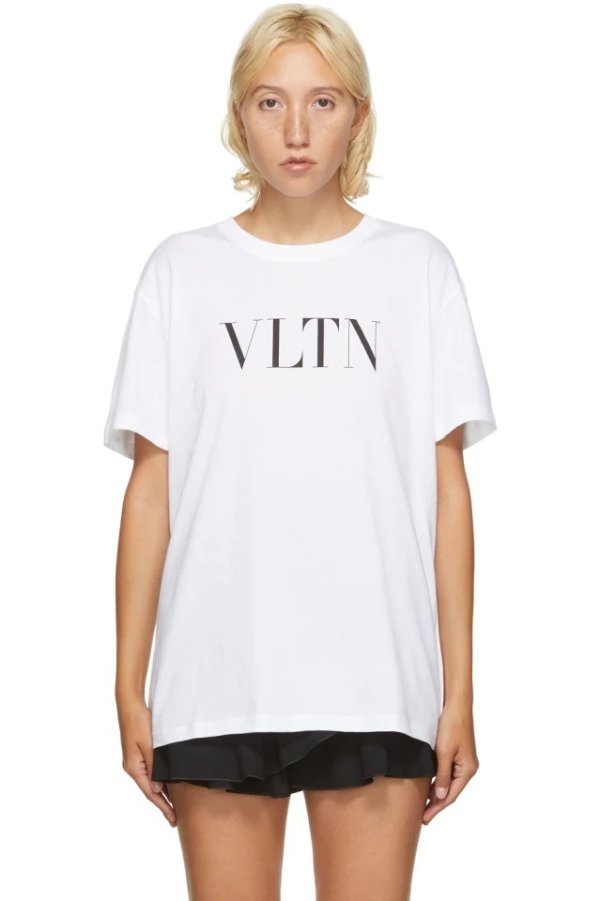 White 'VLTN' T-Shirt
