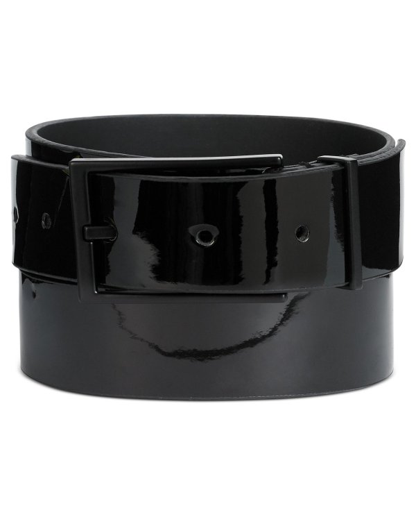 INC Men's Faux Patent Leather Belt, Created for Macy's