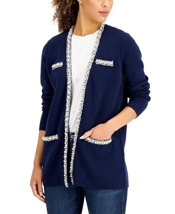 Cotton Embellished Completer Cardigan, Created for Macy's