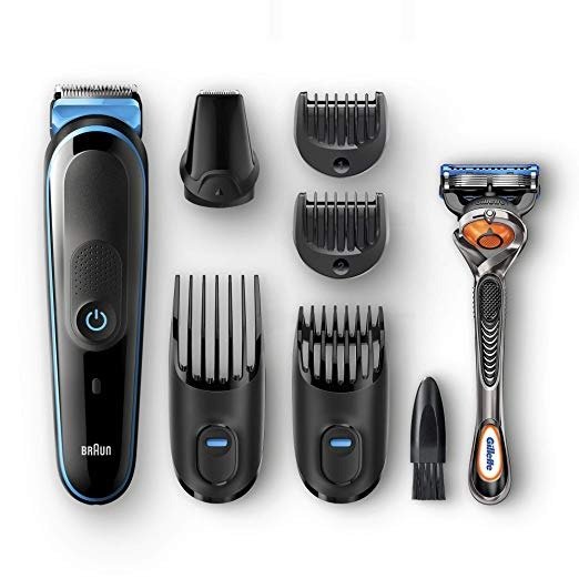 7-in-1 All-In-One Trimmer MGK5045, Beard Trimmer & Hair Clipper, Detail Trimmer, Black/Blue