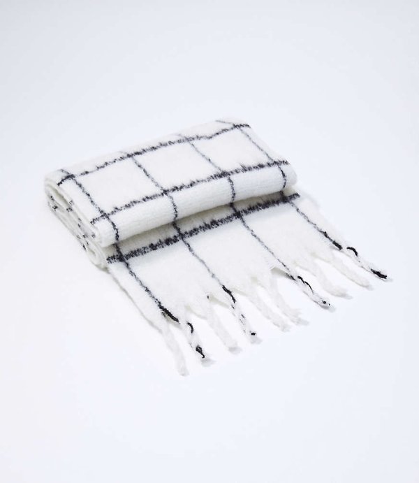 Boucle Plaid Blanket Scarf | LOFT