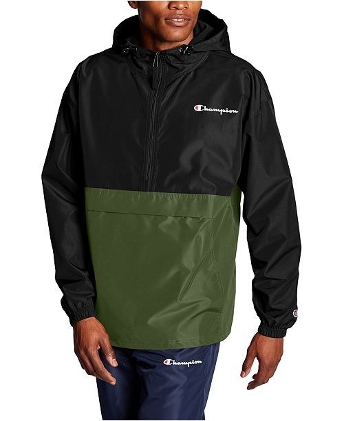 Men's Colorblocked Packable Half-Zip Jacket