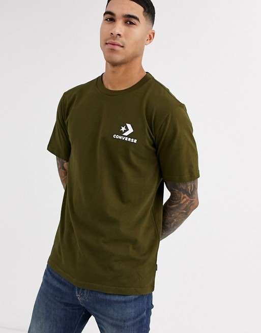 star chevron logo crew neck t-shirt in khaki | ASOS