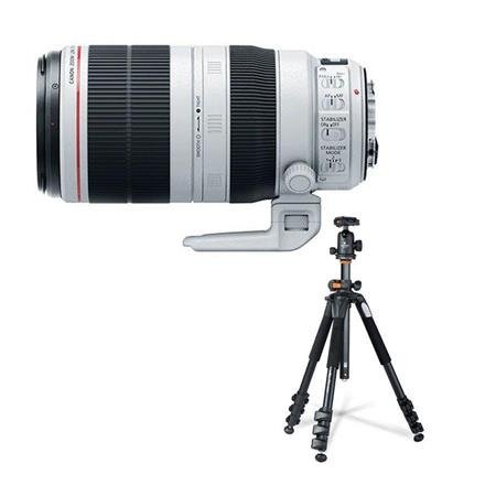 Canon EF 100-400mm f/4.5-5.6L II USM IS Zoom Lens + Tripod