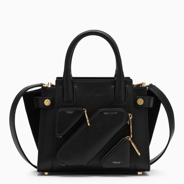 Black multi-pocket handbag