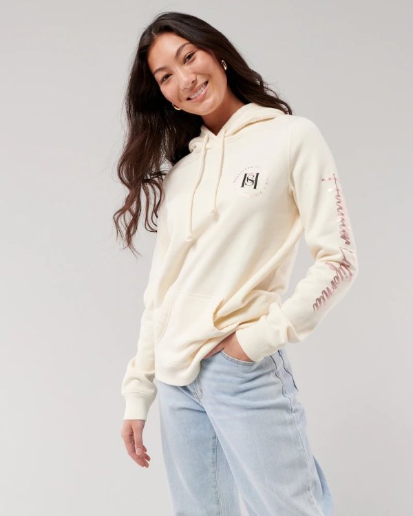 Hollister Relaxed Miami Heat Print Graphic Hoodie