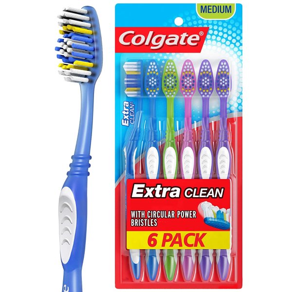 Extra Clean Full Head Toothbrush, Medium - 6 Ct
