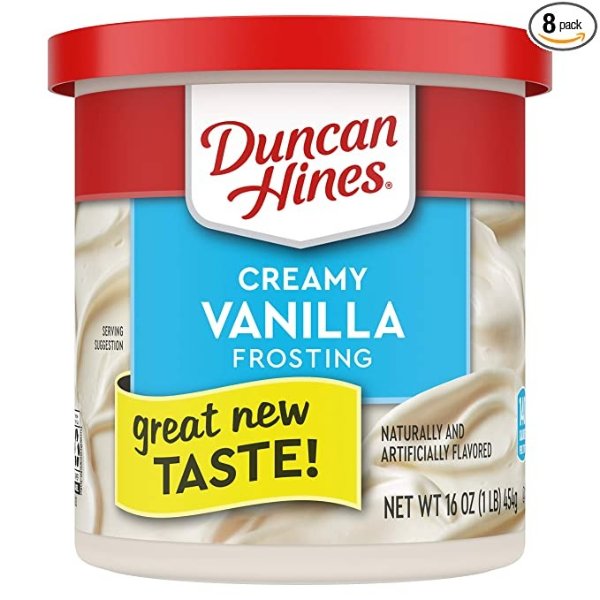Duncan Hines 奶油香草糖霜，16盎司，8罐