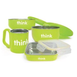 Thinkbaby Complete BPA Free Feeding Set, Light Green