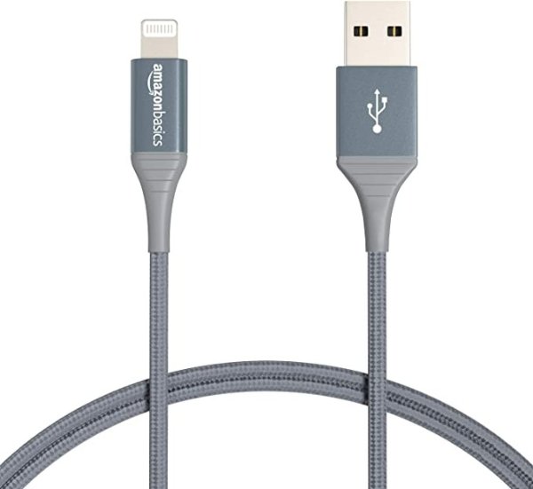 USB-A to Lightning 编织数据线 3ft 2根装