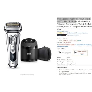 $269.94 Braun Electric Razor for Men, Series 9 9370cc Electric Shave剃须刀