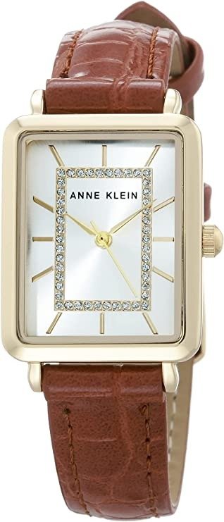 Women's Glitter Accented Croco-Grain Strap Watch, AK/3820