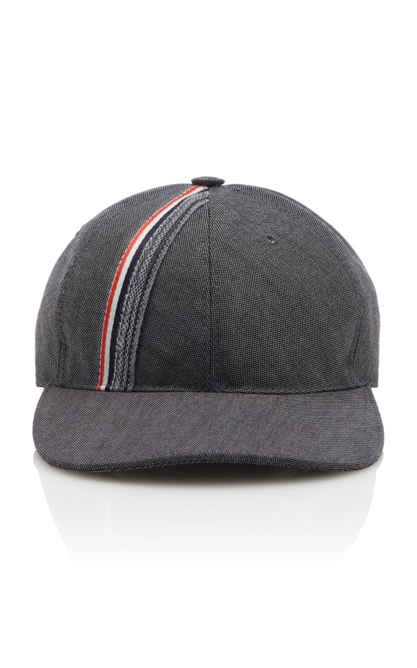 Striped Wool And Mohair Baseball Cap