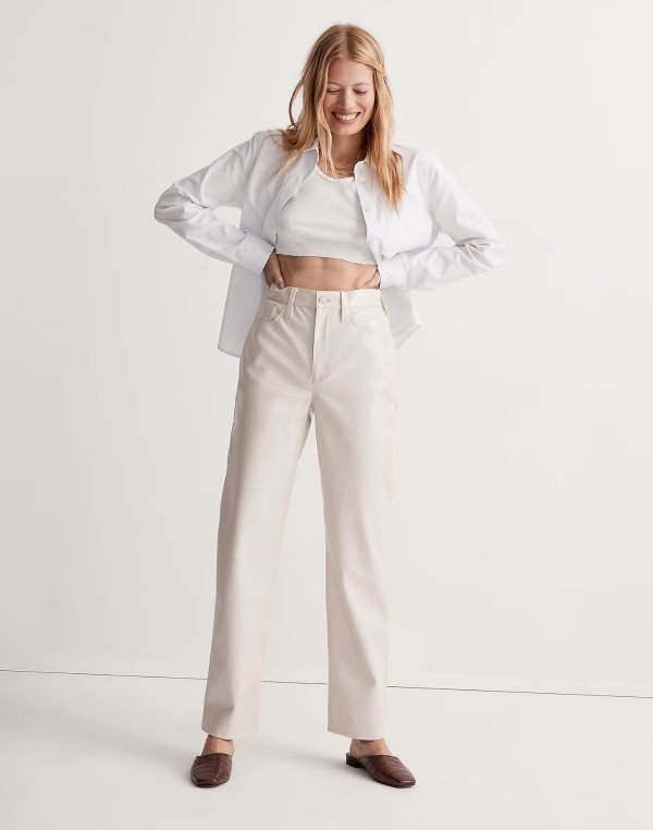 The Perfect Vintage Straight Pant: Faux Leather Edition