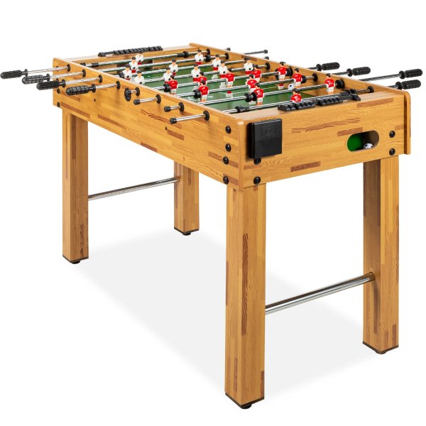 Foosball Game Table, Arcade Table Soccer w/ 2 Cup Holders, 2 Balls - 4