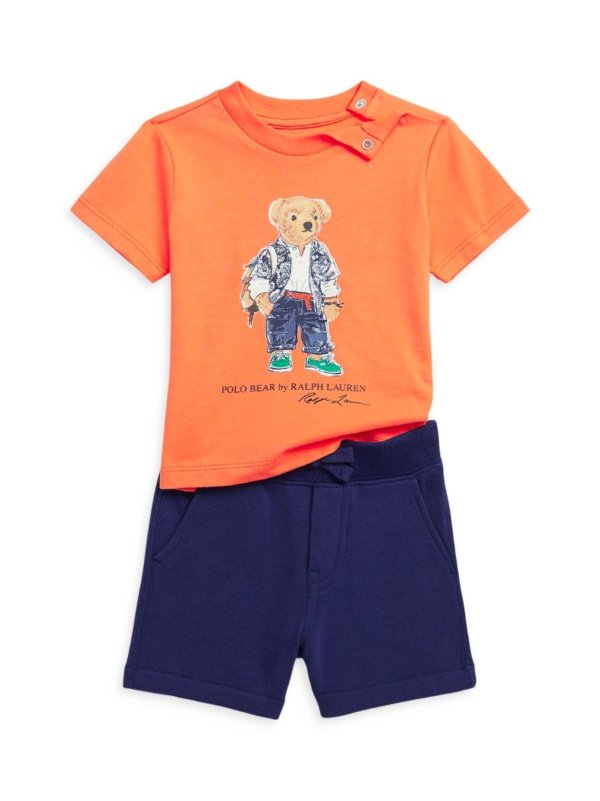 Baby Boy's Polo Bear T-Shirt & Shorts Set