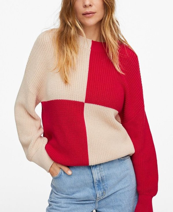 Women's Checks Knitted Sweater