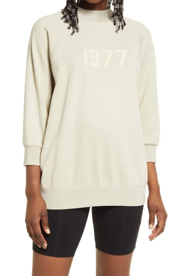 Mock Neck French Terry Pullover