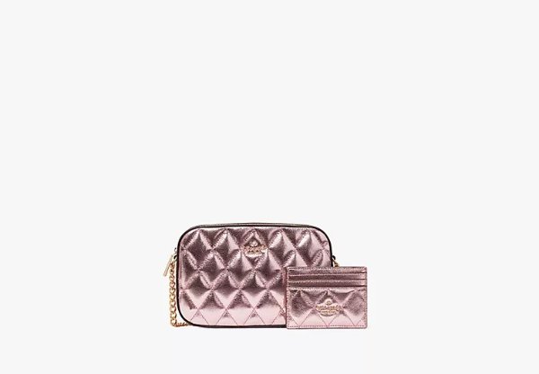 Glimmer Quilted Metallic Boxed Crossbody Set