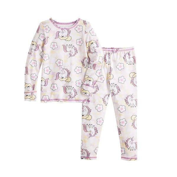 Toddler Girl Cuddl Duds® Comfortech Stretch Poly 2-pc. Base Layer Set