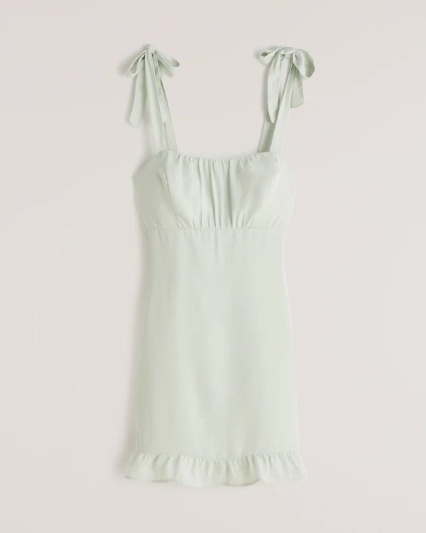 Women's Faux Silk Tie-Strap Mini Dress | Women's Clearance | Abercrombie.com