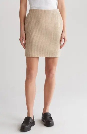 Houndstooth Wool & Cashmere Pencil Skirt