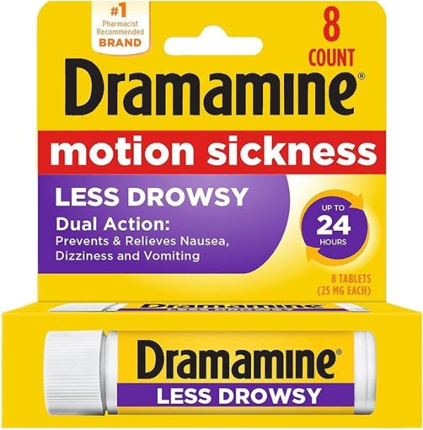 All Day Less Drowsy Motion Sickness Relief | 8 Count