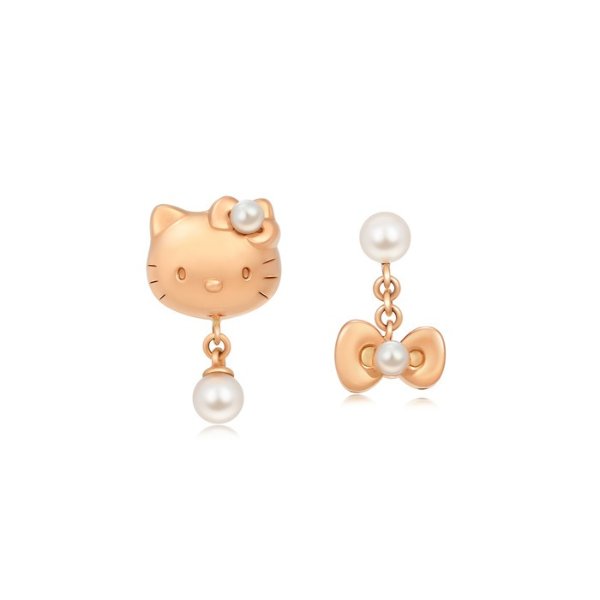 'Hello Kitty' 18K Gold Akoya Pearl Earrings