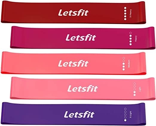 Resistance Loop Bands, Resistance Exercise Bands for Home Fitness, Stretching, Strength Training, Physical Therapy, Natural Latex Workout Bands, Pilates Flexbands, 12" x 2"