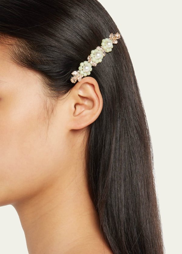 Medium 珍珠花朵发夹
