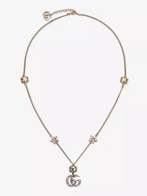 GUCCIFashion Show gold-toned brass pendant necklace