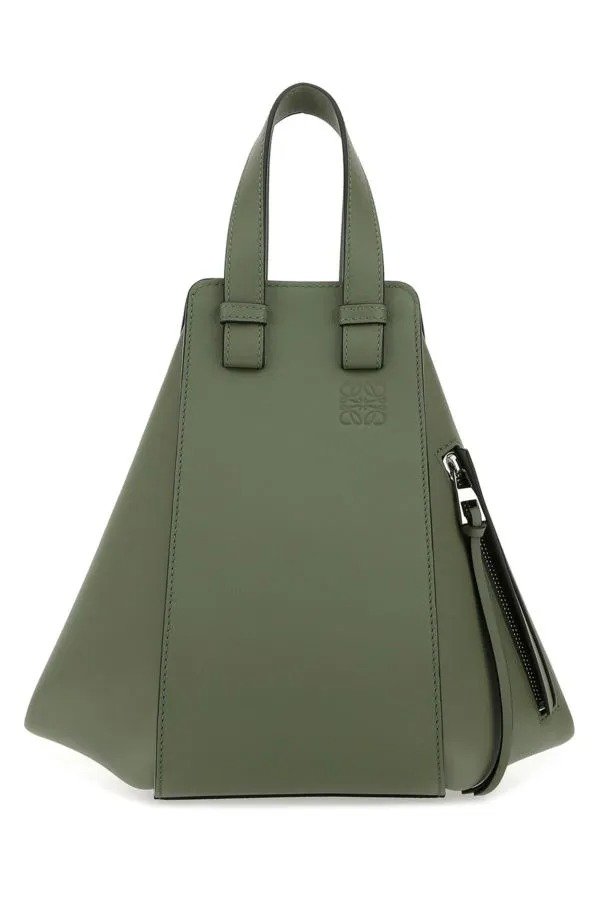 Green leather small Hammock handbag