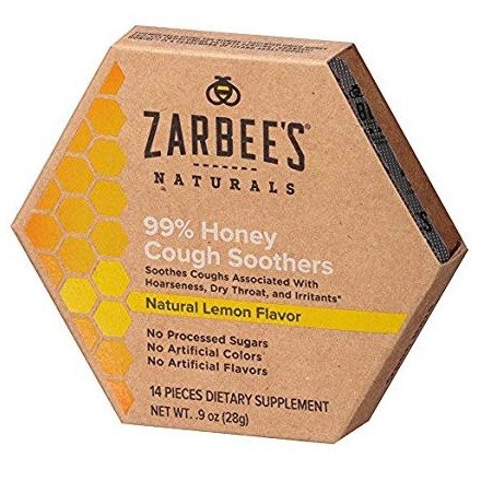 Zarbee's Naturals 99% Honey Cough Soothers, Natural Lemon Flavor, 14Count